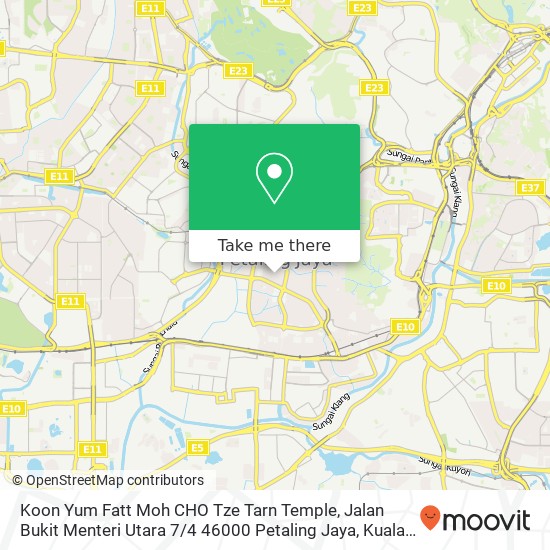 Peta Koon Yum Fatt Moh CHO Tze Tarn Temple, Jalan Bukit Menteri Utara 7 / 4 46000 Petaling Jaya