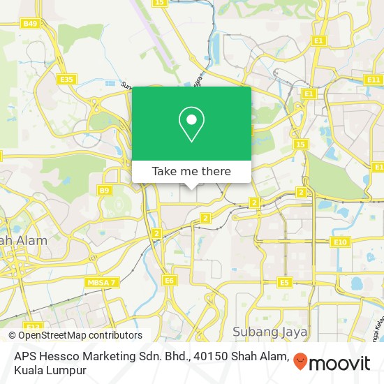 Peta APS Hessco Marketing Sdn. Bhd., 40150 Shah Alam