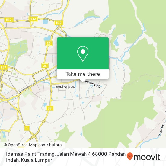 Peta Idamas Paint Trading, Jalan Mewah 4 68000 Pandan Indah