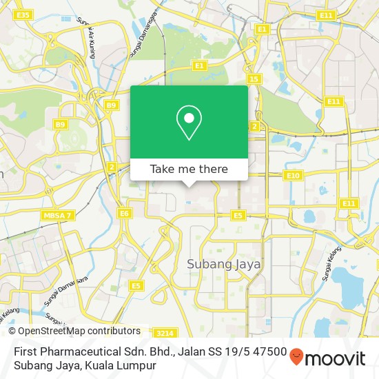 First Pharmaceutical Sdn. Bhd., Jalan SS 19 / 5 47500 Subang Jaya map