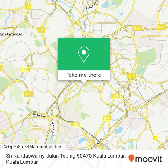 Peta Sri Kandaswamy, Jalan Tebing 50470 Kuala Lumpur