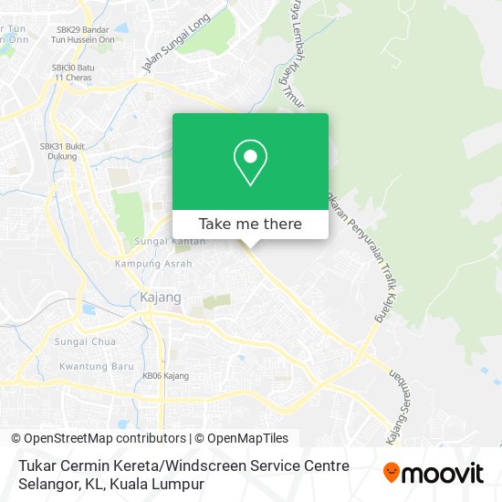 Peta Tukar Cermin Kereta / Windscreen Service Centre Selangor, KL