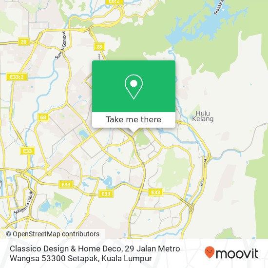 Classico Design & Home Deco, 29 Jalan Metro Wangsa 53300 Setapak map