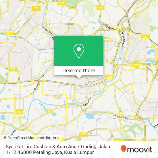 Peta Syarikat Lim Cushion & Auto Acce Trading, Jalan 1 / 12 46000 Petaling Jaya