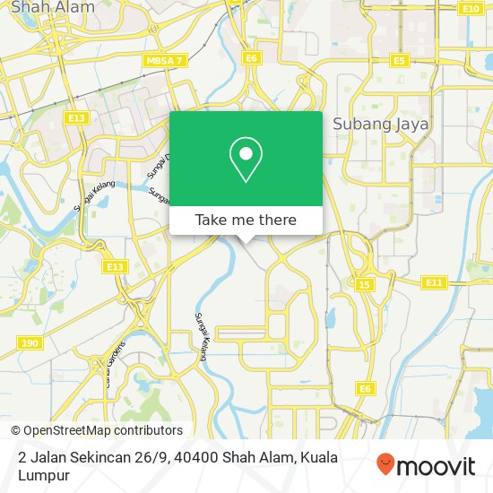 Peta 2 Jalan Sekincan 26 / 9, 40400 Shah Alam