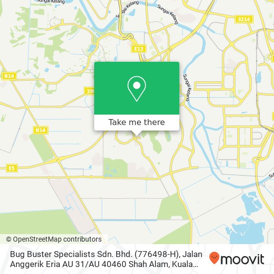 Peta Bug Buster Specialists Sdn. Bhd. (776498-H), Jalan Anggerik Eria AU 31 / AU 40460 Shah Alam