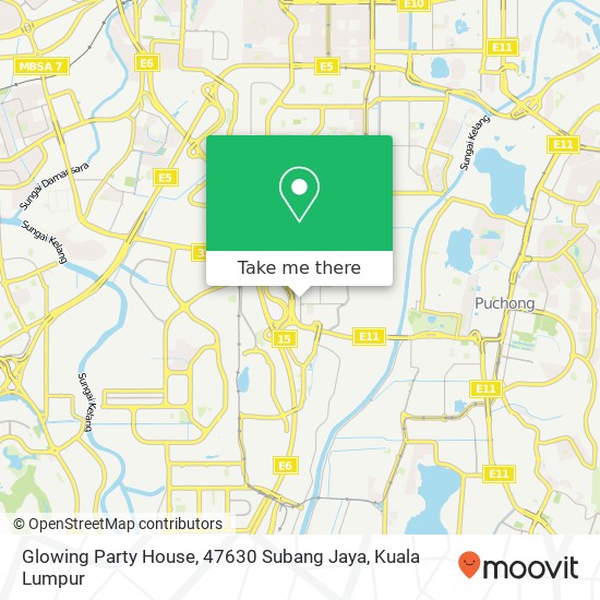 Peta Glowing Party House, 47630 Subang Jaya