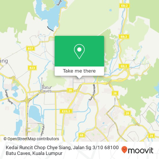 Peta Kedai Runcit Chop Chye Siang, Jalan Sg 3 / 10 68100 Batu Caves