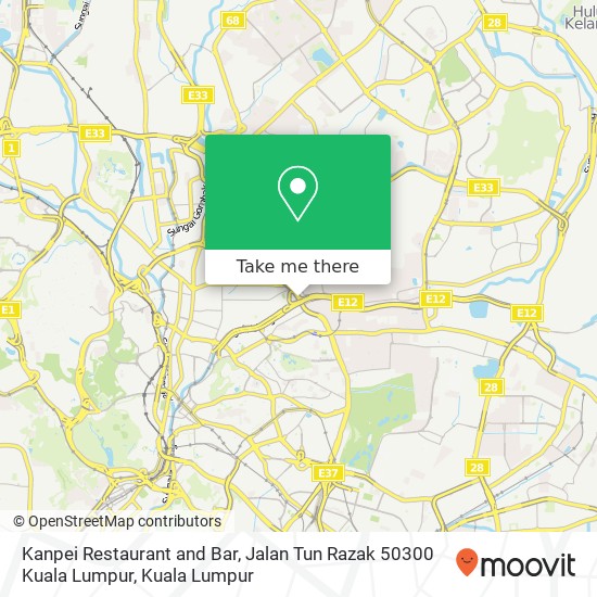 Kanpei Restaurant and Bar, Jalan Tun Razak 50300 Kuala Lumpur map