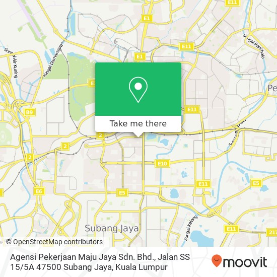 Agensi Pekerjaan Maju Jaya Sdn. Bhd., Jalan SS 15 / 5A 47500 Subang Jaya map