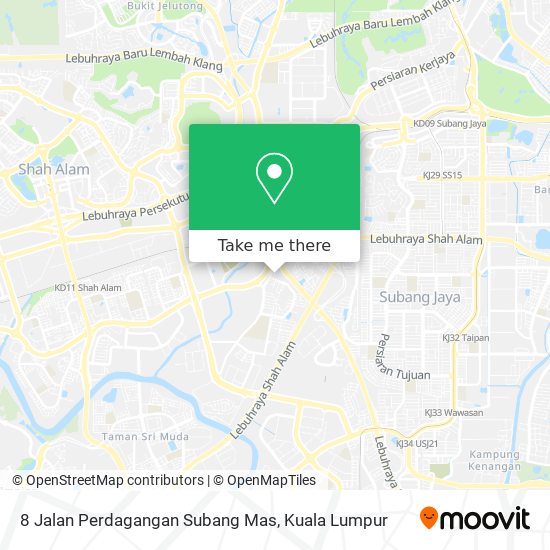 Peta 8 Jalan Perdagangan Subang Mas