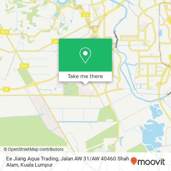 Peta Ee Jiang Aqua Trading, Jalan AW 31 / AW 40460 Shah Alam