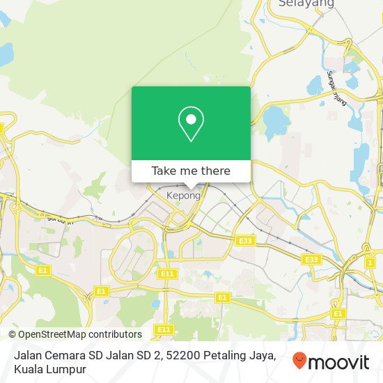 Peta Jalan Cemara SD Jalan SD 2, 52200 Petaling Jaya