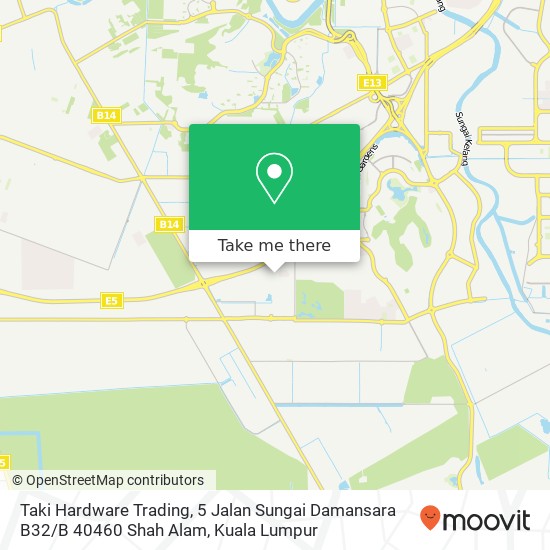 Peta Taki Hardware Trading, 5 Jalan Sungai Damansara B32 / B 40460 Shah Alam