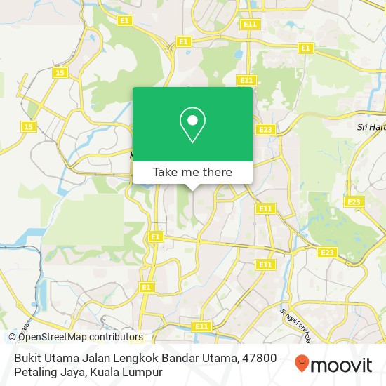 Peta Bukit Utama Jalan Lengkok Bandar Utama, 47800 Petaling Jaya