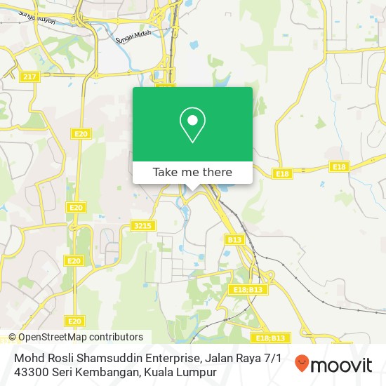 Peta Mohd Rosli Shamsuddin Enterprise, Jalan Raya 7 / 1 43300 Seri Kembangan