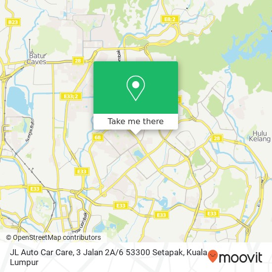 Peta JL Auto Car Care, 3 Jalan 2A / 6 53300 Setapak