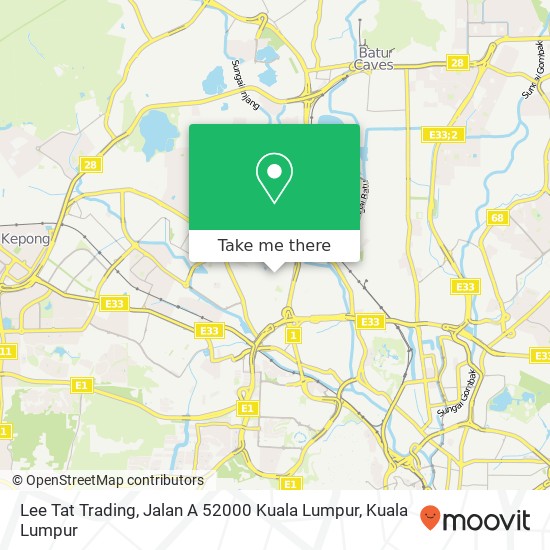 Lee Tat Trading, Jalan A 52000 Kuala Lumpur map