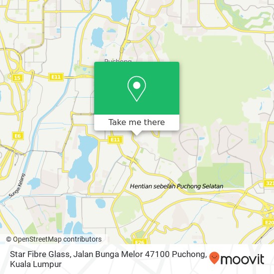 Peta Star Fibre Glass, Jalan Bunga Melor 47100 Puchong