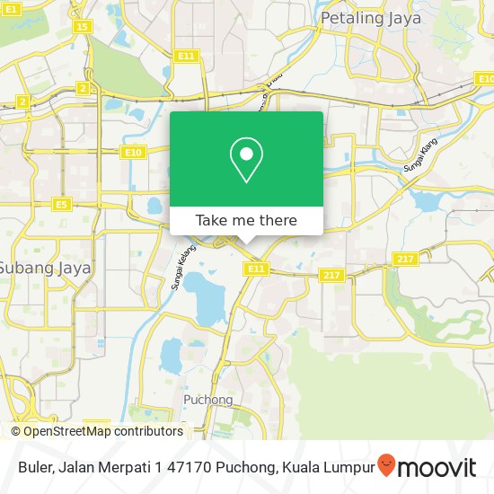 Peta Buler, Jalan Merpati 1 47170 Puchong