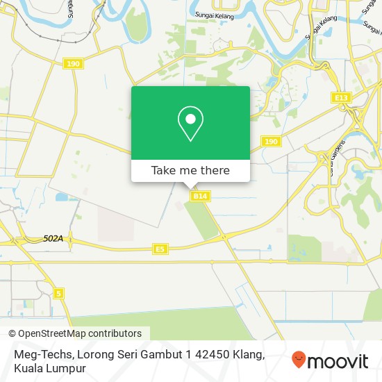 Peta Meg-Techs, Lorong Seri Gambut 1 42450 Klang