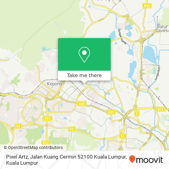 Pixel Artz, Jalan Kuang Cermin 52100 Kuala Lumpur map