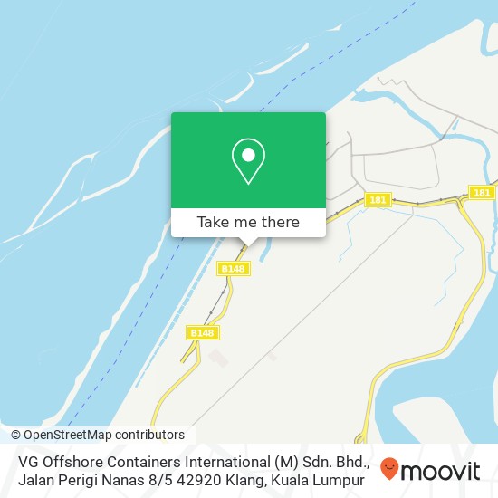Peta VG Offshore Containers International (M) Sdn. Bhd., Jalan Perigi Nanas 8 / 5 42920 Klang