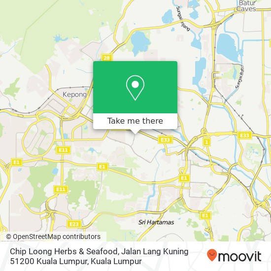Chip Loong Herbs & Seafood, Jalan Lang Kuning 51200 Kuala Lumpur map