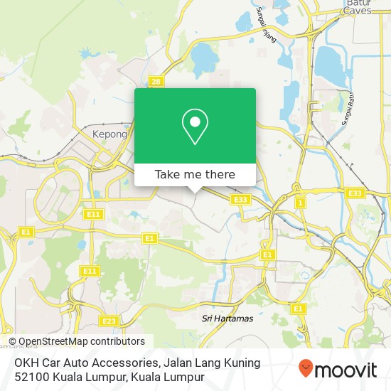 OKH Car Auto Accessories, Jalan Lang Kuning 52100 Kuala Lumpur map