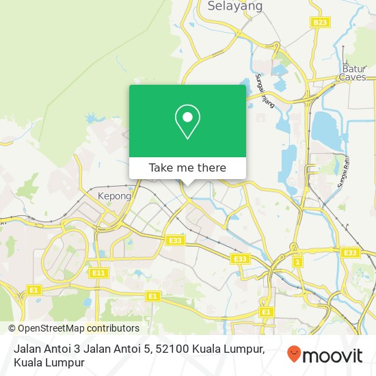 Jalan Antoi 3 Jalan Antoi 5, 52100 Kuala Lumpur map