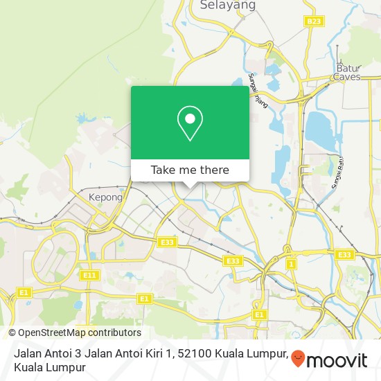 Jalan Antoi 3 Jalan Antoi Kiri 1, 52100 Kuala Lumpur map