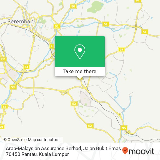 Arab-Malaysian Assurance Berhad, Jalan Bukit Emas 70450 Rantau map