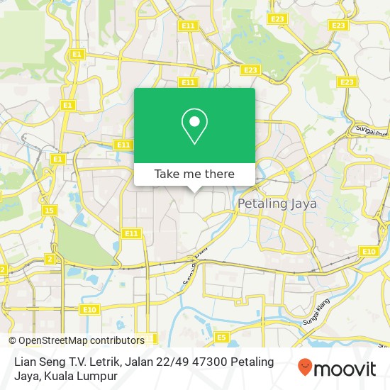 Lian Seng T.V. Letrik, Jalan 22 / 49 47300 Petaling Jaya map