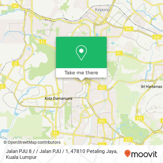 Jalan PJU 8 / / Jalan PJU / 1, 47810 Petaling Jaya map