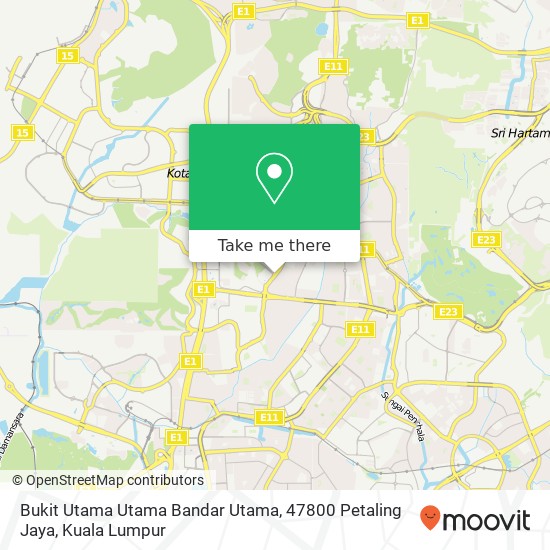 Peta Bukit Utama Utama Bandar Utama, 47800 Petaling Jaya