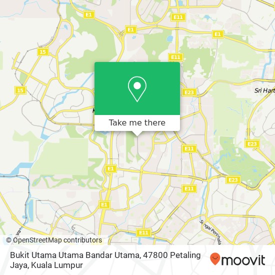 Peta Bukit Utama Utama Bandar Utama, 47800 Petaling Jaya