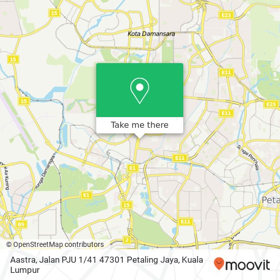 Peta Aastra, Jalan PJU 1 / 41 47301 Petaling Jaya