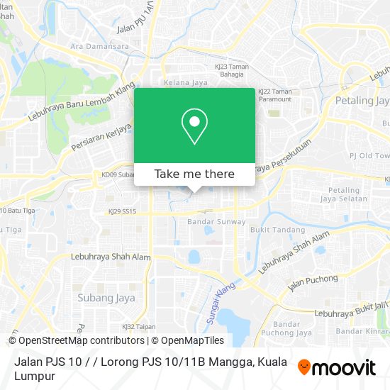 Jalan PJS 10 / / Lorong PJS 10 / 11B Mangga map