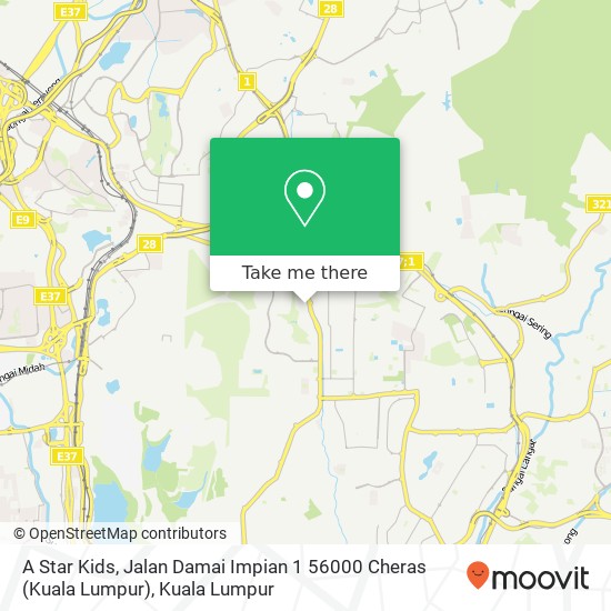 A Star Kids, Jalan Damai Impian 1 56000 Cheras (Kuala Lumpur) map