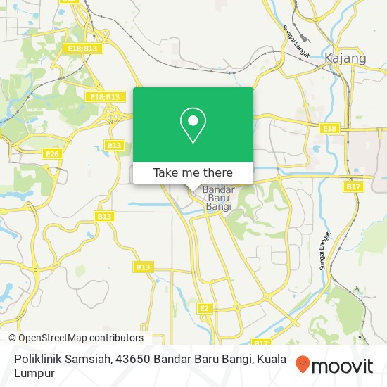 Peta Poliklinik Samsiah, 43650 Bandar Baru Bangi