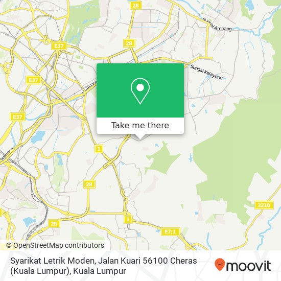 Peta Syarikat Letrik Moden, Jalan Kuari 56100 Cheras (Kuala Lumpur)