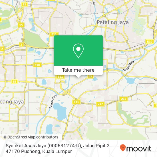 Peta Syarikat Asas Jaya (000631274-U), Jalan Pipit 2 47170 Puchong