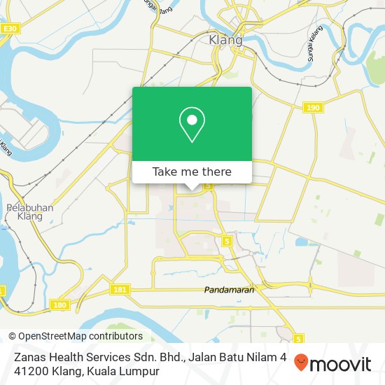 Zanas Health Services Sdn. Bhd., Jalan Batu Nilam 4 41200 Klang map