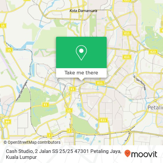 Cash Studio, 2 Jalan SS 25 / 25 47301 Petaling Jaya map