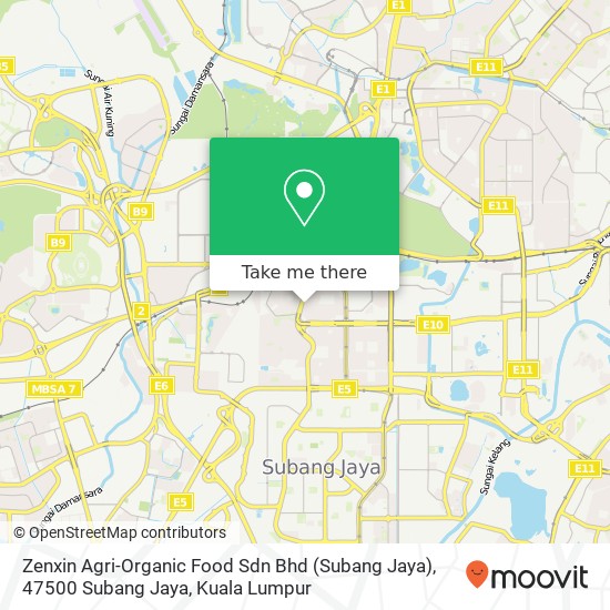 Peta Zenxin Agri-Organic Food Sdn Bhd (Subang Jaya), 47500 Subang Jaya