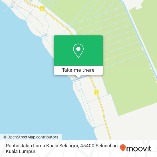 Peta Pantai Jalan Lama Kuala Selangor, 45400 Sekinchan