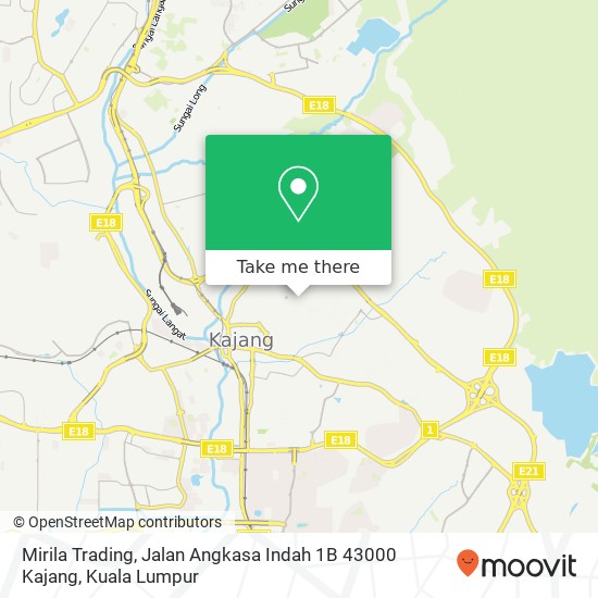 Peta Mirila Trading, Jalan Angkasa Indah 1B 43000 Kajang