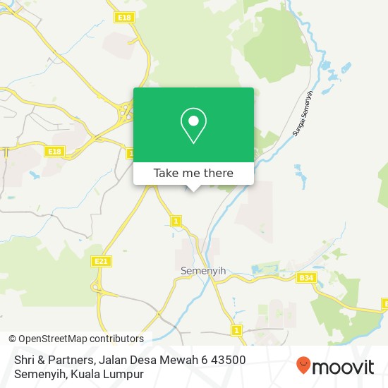 Peta Shri & Partners, Jalan Desa Mewah 6 43500 Semenyih