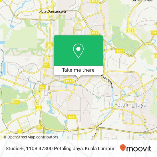 Peta Studio-E, 1108 47300 Petaling Jaya