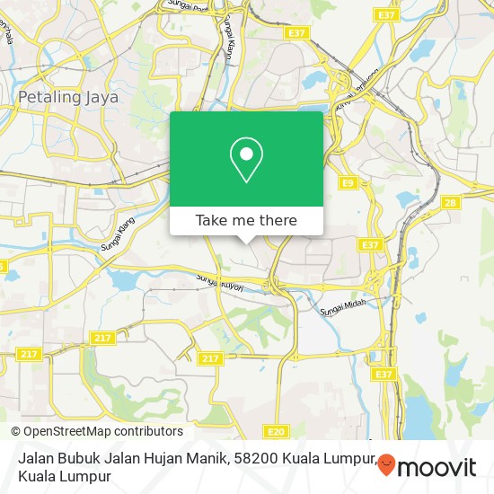 Peta Jalan Bubuk Jalan Hujan Manik, 58200 Kuala Lumpur